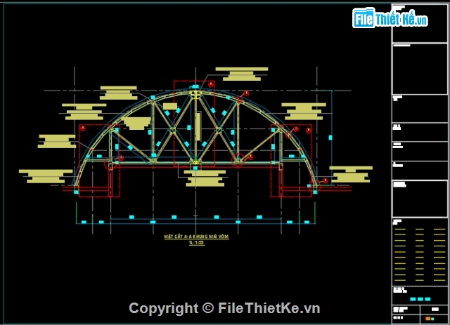 mái vòm,chuyển bản vẽ,bản vẽ cad,sửa bản vẽ,bản vẽ cầu,thép mái vòm