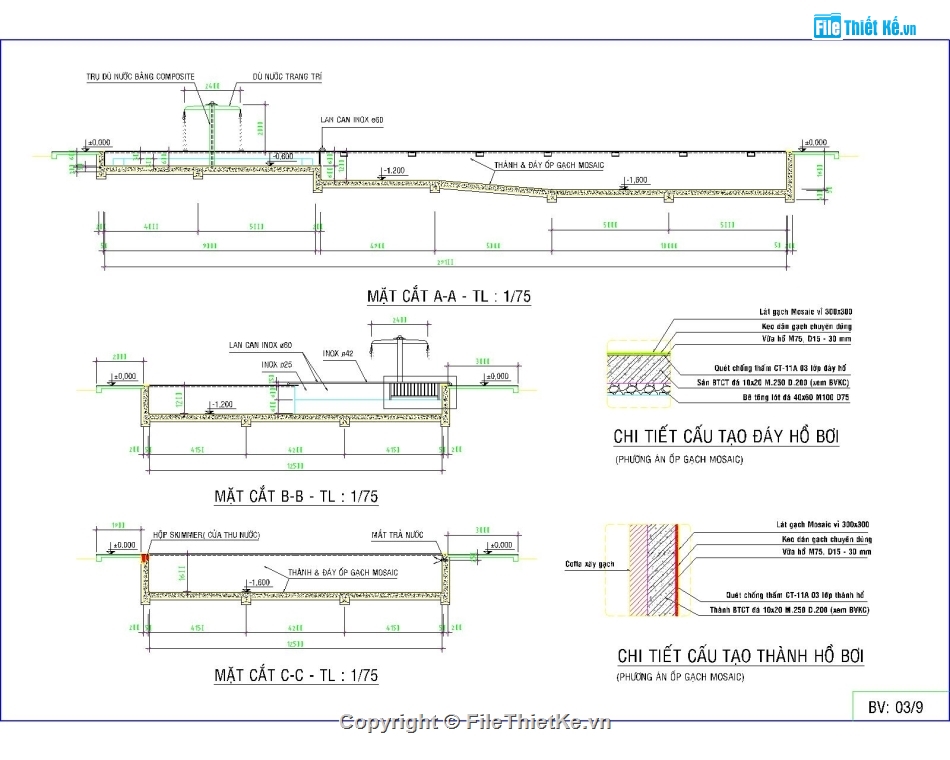 Hồ bơi 12x25m,File cad hồ bơi 12x25m,Bản vẽ hồ bơi 12x25m,Autocad hồ bơi,File autocad hồ bơi