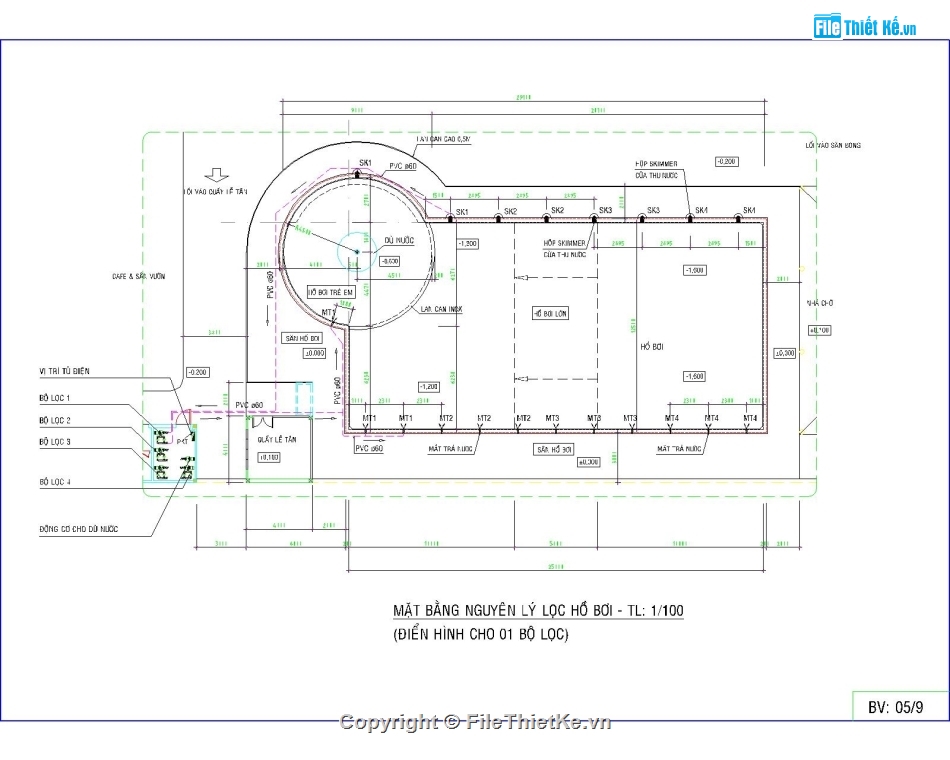 Hồ bơi 12x25m,File cad hồ bơi 12x25m,Bản vẽ hồ bơi 12x25m,Autocad hồ bơi,File autocad hồ bơi