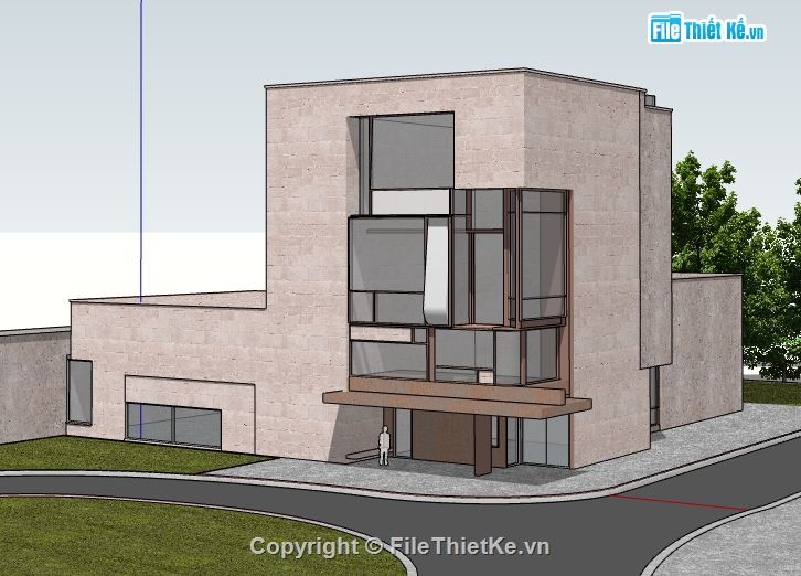 dựng 3d su nhà văn phòng,văn phòng 4 tầng file sketchup,file sketchup dựng nhà văn phòng 4 tầng