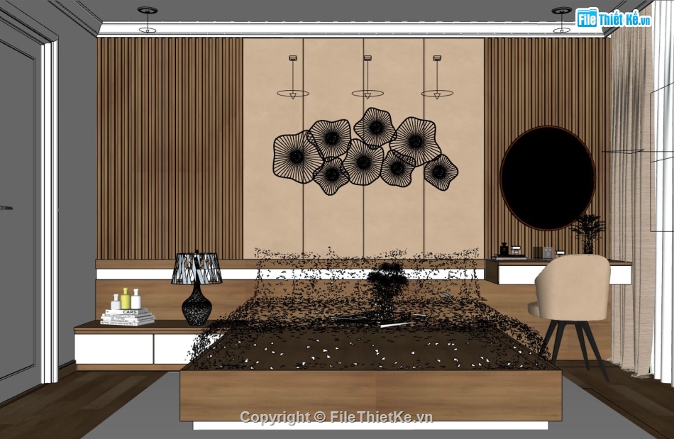 sketchup nội thất phòng ngủ,thiết kế phòng ngủ hiện đại,thiết kế phòng ngủ su