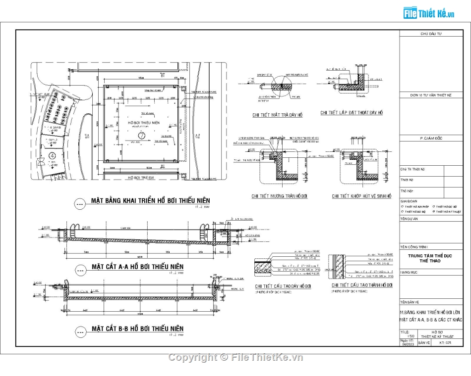 kết cấu bể bơi,kiến trúc bể bơi,file autocad bể bơi,mẫu bể bơi