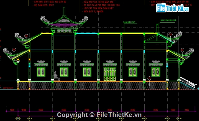 full autocad,Bản vẽ full,full kiến trúc,chùa Vĩnh Long,kiến trúc chùa,thiết kế chùa