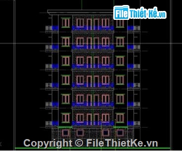 chung cư 7 tầng 1 tum,file cad chung cư,chung cư file cad,cad chung cư
