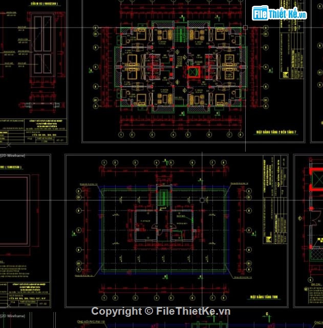 chung cư 7 tầng 1 tum,file cad chung cư,chung cư file cad,cad chung cư