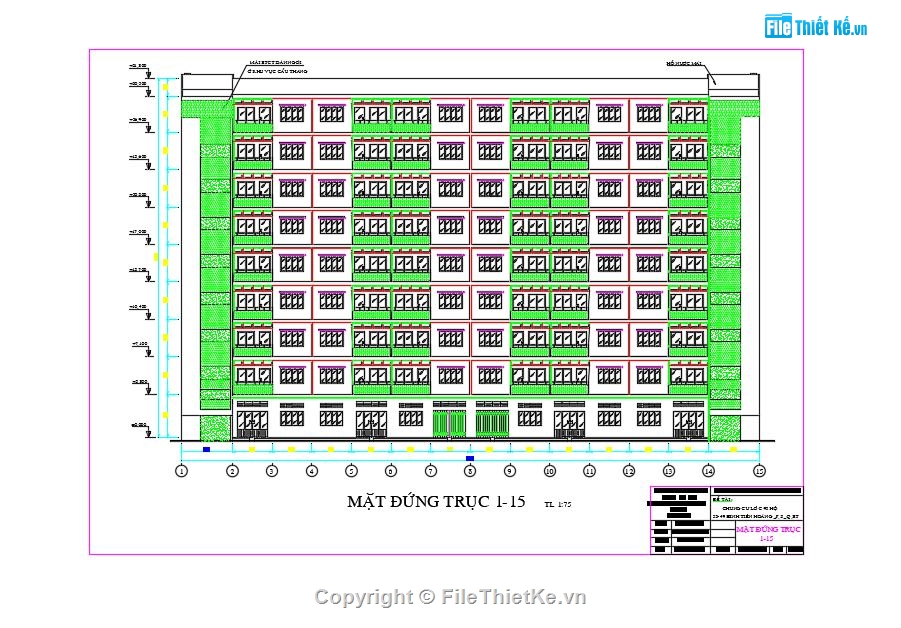 chung cư 9 tầng,cad chung cư 9 tầng,file cad chung cư 9 tầng