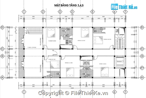 chung cư 6 tầng,cad chung cư 6 tầng,file cad chung cư 6 tầng