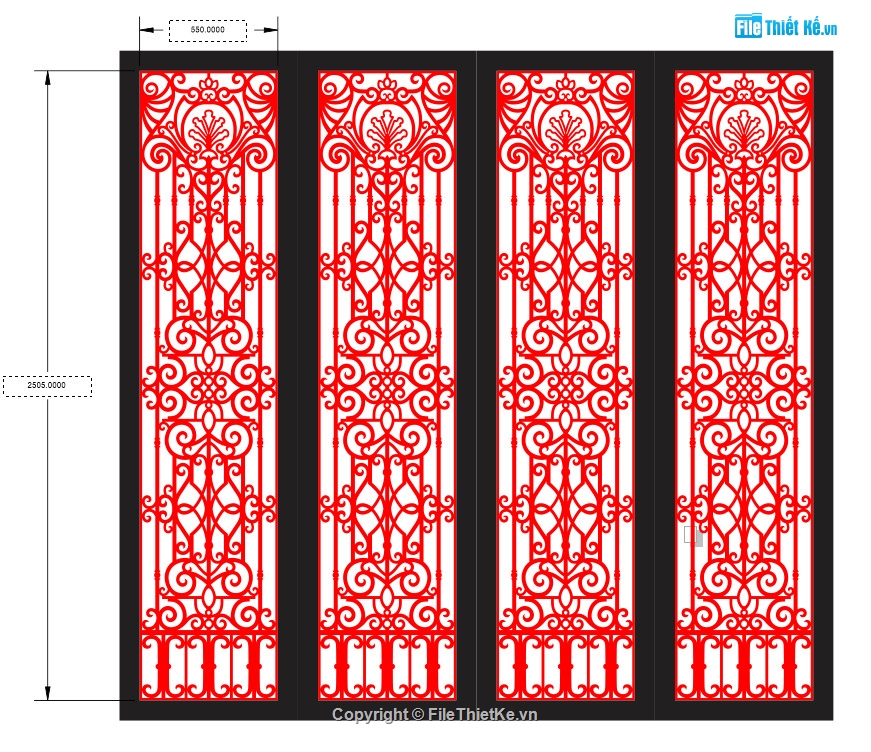 cổng 4 cánh mới nhất,cổng 4 cánh file dxf,cnc mẫu cổng 4 cánh,file cad cổng 4 cánh cnc