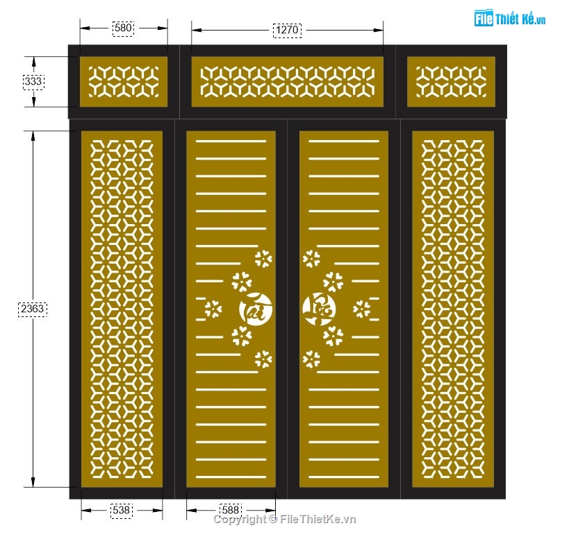 cổng 4 cánh tài lộc,cnc cổng 4 cánh tài lộc,mẫu cnc cổng 4 cánh tài lộc