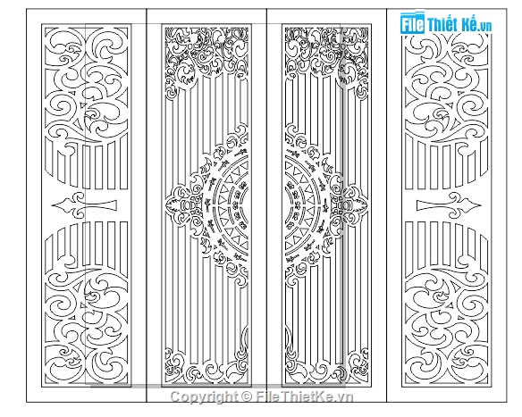 Cổng CNC 4 cánh,cnc cổng 4 cánh,file cnc cổng 4 cánh,mẫu cnc cổng 4 cánh