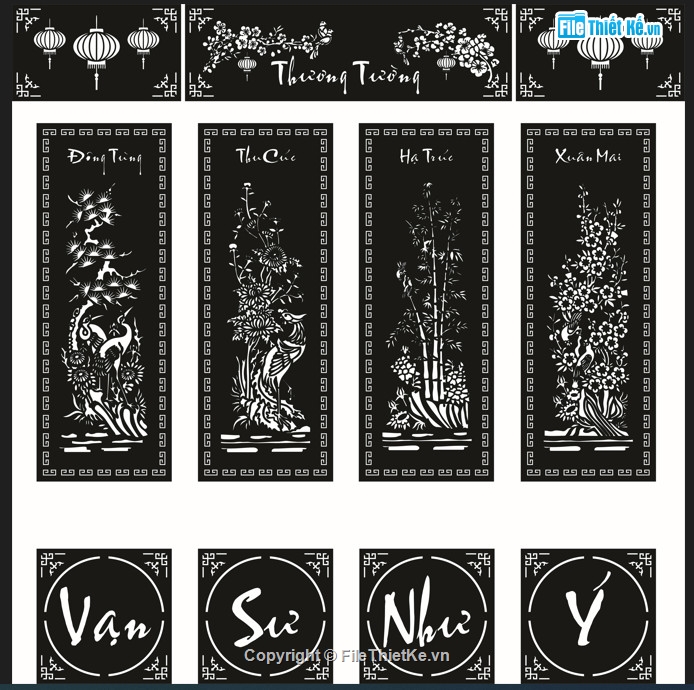 cnc mẫu cổng tứ quý autocad,file dxf cổng vạn sự như ý,thiết kế cổng 4 cánh tứ quý cnc