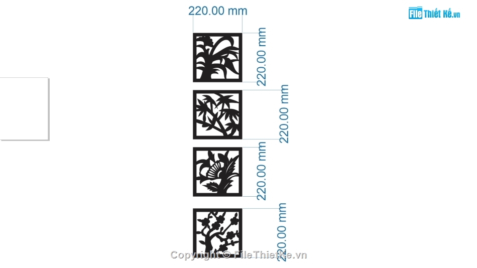 CNC tứ quý,mẫu tứ quý,file hoa nhỏ tứ quý cnc
