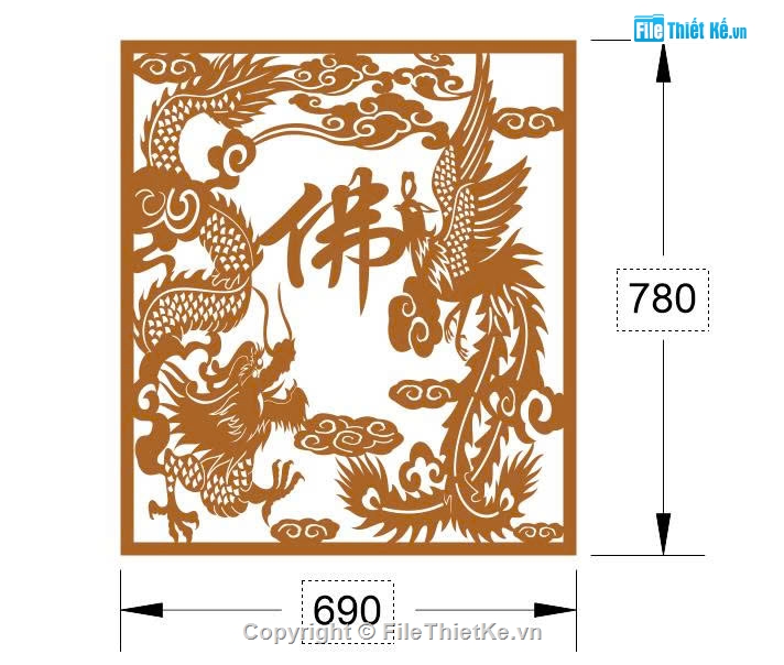 rồng phượng,CNC rồng phượng,File cnc rồng phượng