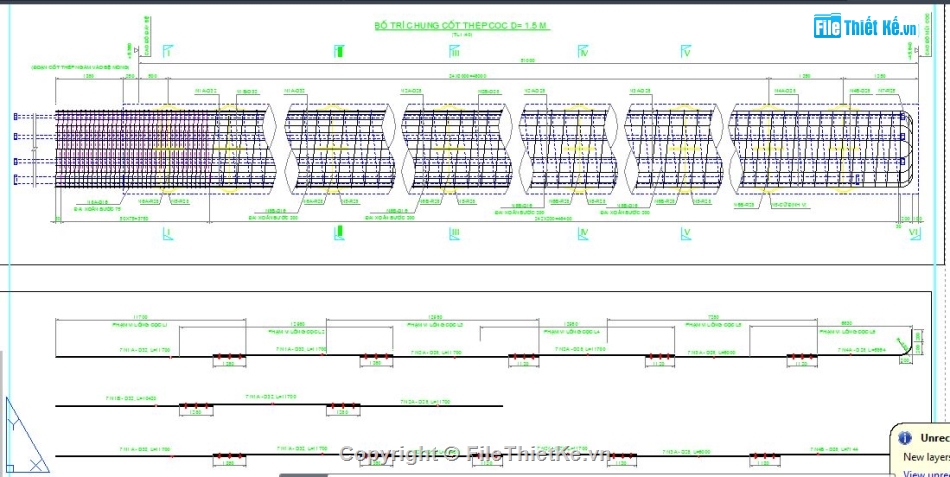 khoan nhồi d=1500,cọc khoan nhồi,D=1500,d=1.5,bản vẽ cọc khoan nhồi,thiêt kế cọc khoan