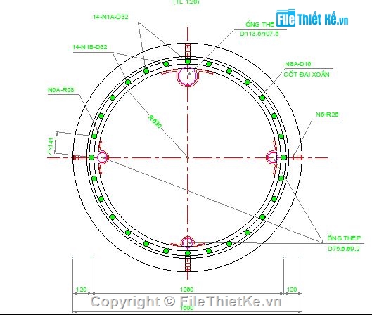 khoan nhồi d=1500,cọc khoan nhồi,D=1500,d=1.5,bản vẽ cọc khoan nhồi,thiêt kế cọc khoan