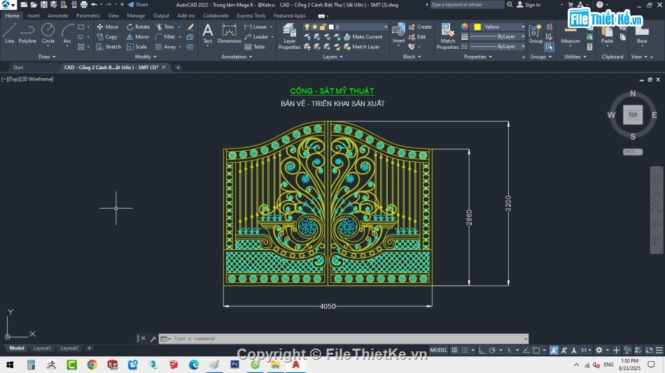 Cổng lá,cổng sắt nhà phố,mẫu cổng sắt,cnc cổng 2 cánh hoa căn tròn,autocad cnc cổng 2 cánh,file cnc cổng 2 cánh