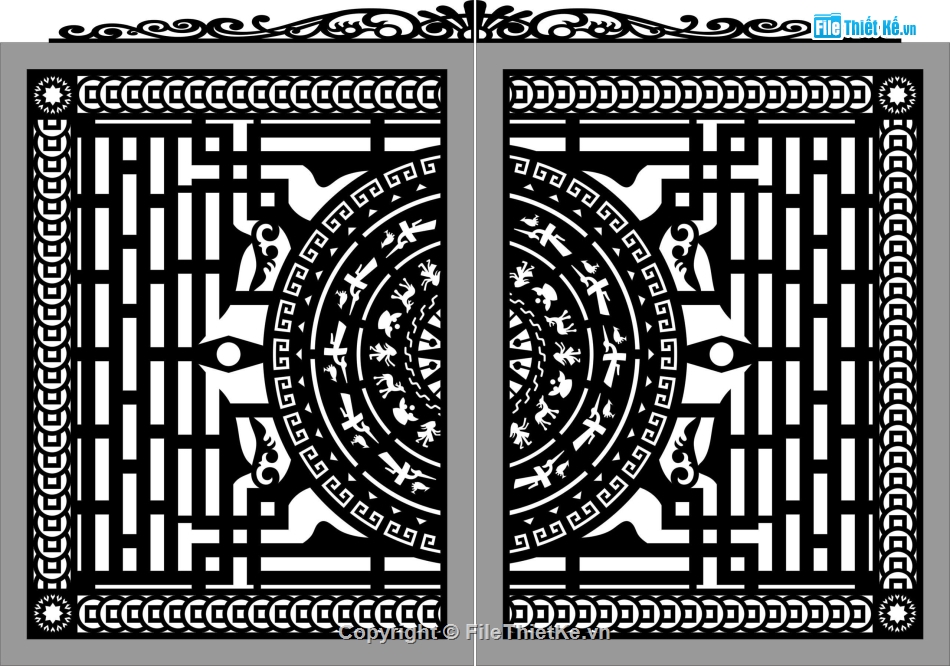 cổng trống đồng cnc,cổng trống đồng,cn cổng 2 cánh