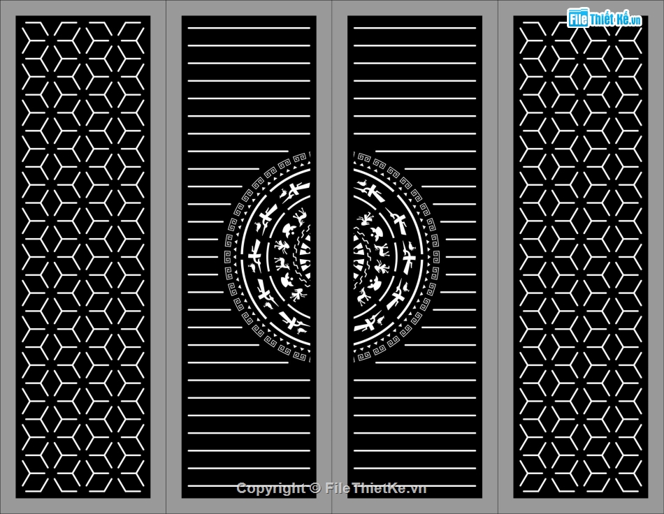 Cổng 4 cánh bông tuyết,Cổng 4 cánh,Cổng 4 cánh file dxf,Cổng cnc file dxf