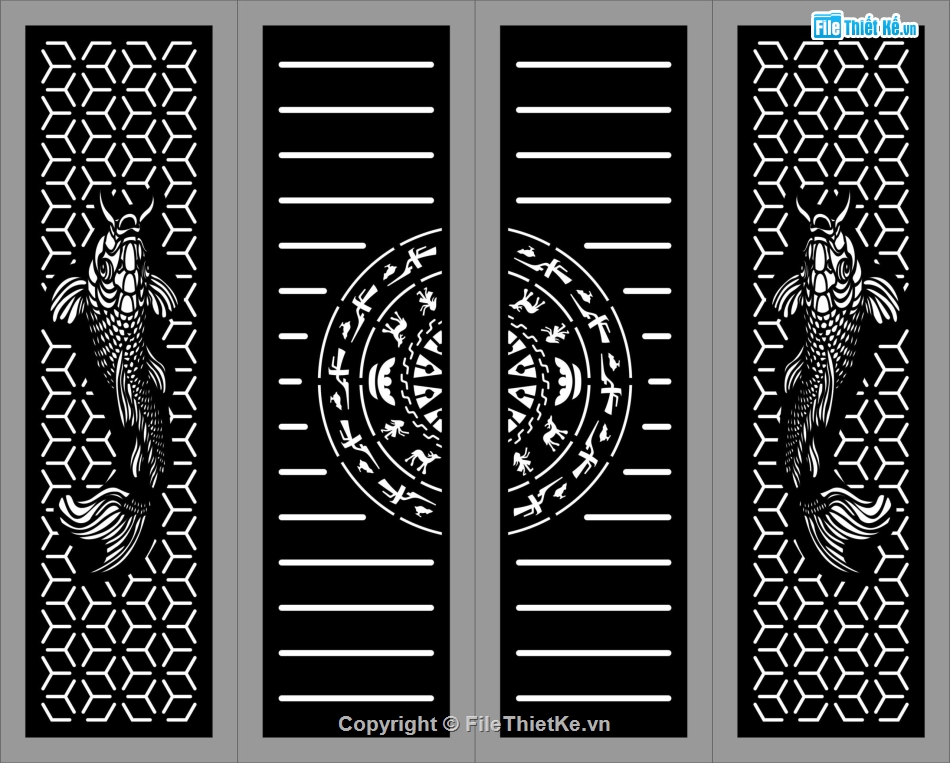 cổng cá chép cnc,mãu cổng 4 cánh cnc,cnc cổng 4 cánh