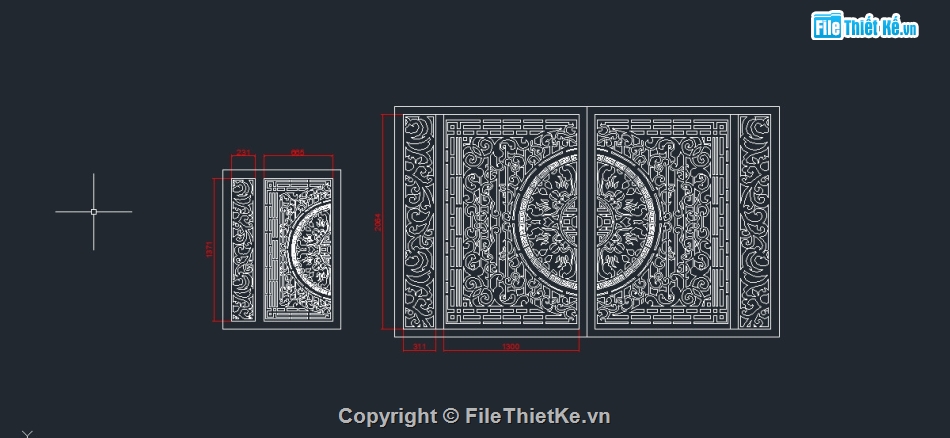 Cổng cnc 4 cánh,FIle cổng cnc 4 cánh,File cad cổng cnc 4 cánh,Cổng 4 cánh cnc file cad