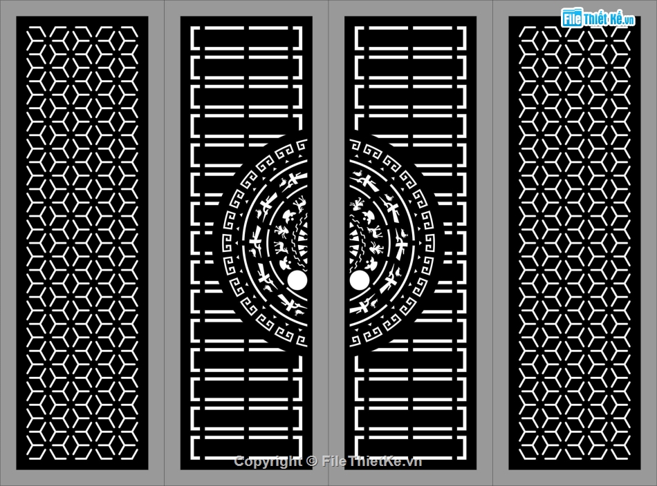 Cổng 4 cánh,file dxf cổng 4 cánh,cổng 4 cánh dxf
