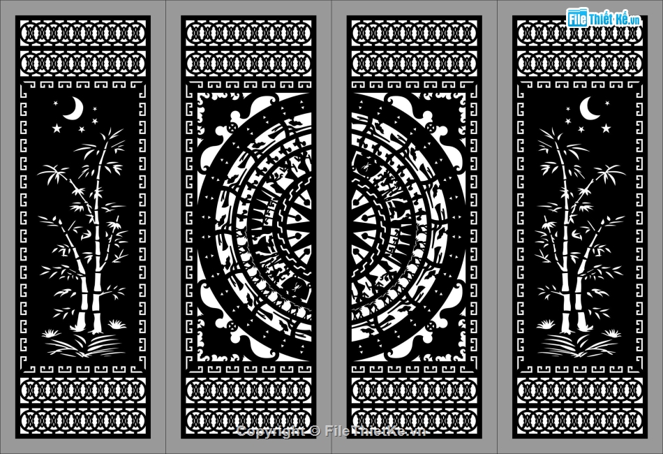 cổng 4 cánh cnc,cổng trống đồng cnc,cổng con dơi