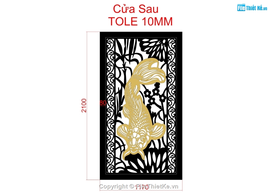 Cổng cá chép cnc,file dxf cổng cá chép cnc,cổng cá chép dxf,cổng 1 cánh file dxf,file dxf cổng 1 cánh đẹp