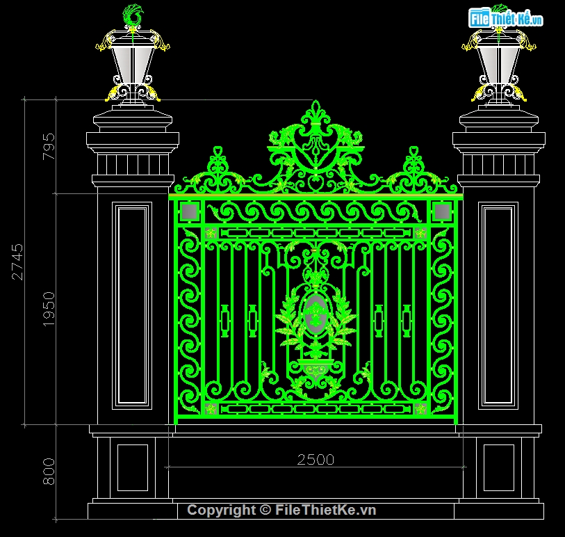 File cổng hàng rào cnc,Cửa cổng biệt thự,Autocad cổng cnc 2 cánh,Bản vẽ mẫu cổng biệt thự,cửa cổng hàng rào đẹp