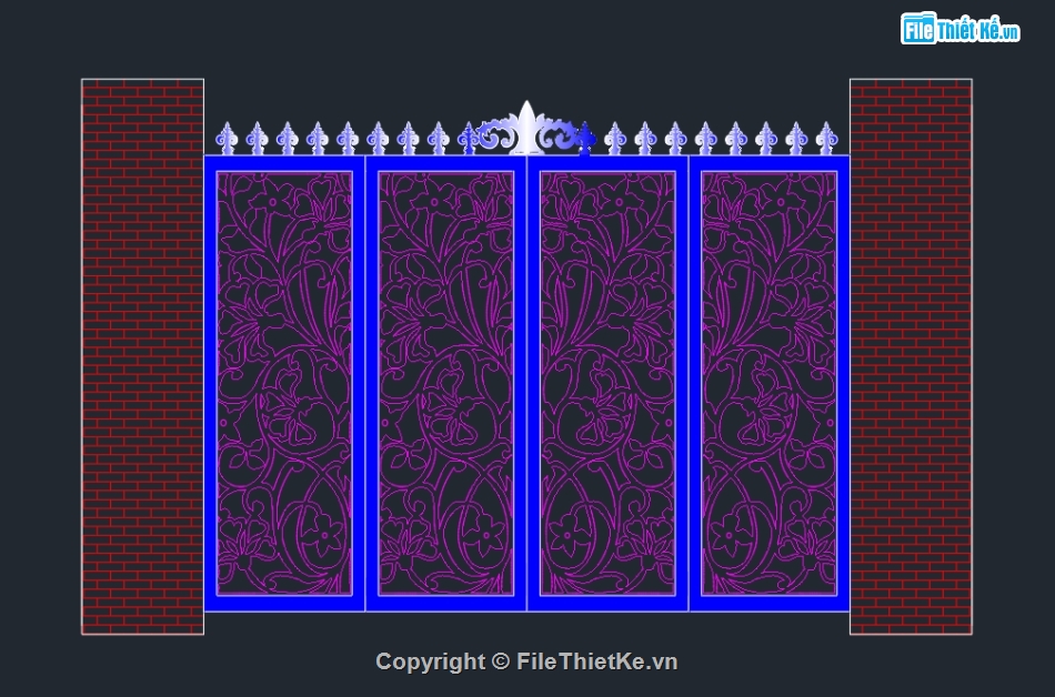 cổng đẹp CNC hoa leo 4 cánh,File CNC 4 cánh cổng đẹp,Cổng CNC 4 cánh hoa đẹp,CNC cổng đẹp mới nhất