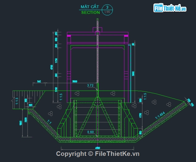 Cống hộp,kết cấu,cửa van,cống hộp 2x3m,bản vẽ cống hộp