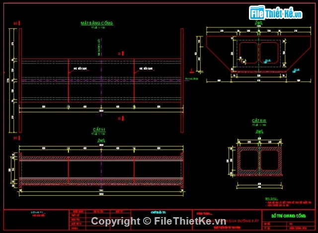 cống hộp,cống hộp qua đường sắt,cống hộp 2 ngăn,cống chui qua đường sắt