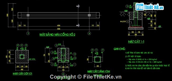 cad cổng làng văn hóa,cổng làng văn hóa,autocad cổng