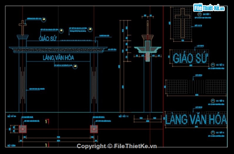 cổng làng mới,cổng làng văn hóa,cad cổng làng văn hóa