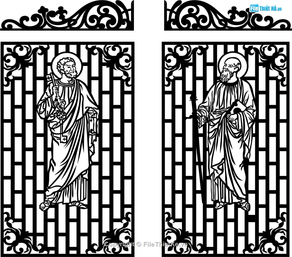 Cổng cnc file dxf,Cổng 2 cánh file dxf,Cổng 2 cánh,Cổng phật giáo cnc 2 cánh,Cổng file dxf đẹp