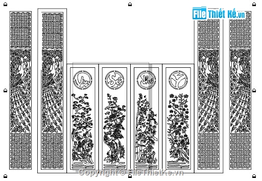 CNC cổng tứ quý vạn sự như ý,Cổng Vạn sự như ý,cổng tứ quý cnc