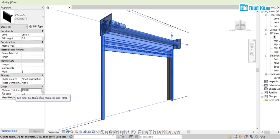 cửa cuốn revit,family revit,Cửa cuốn family revit,cửa cuốn,thư viện revit,Cửa cuốn mẫu revit