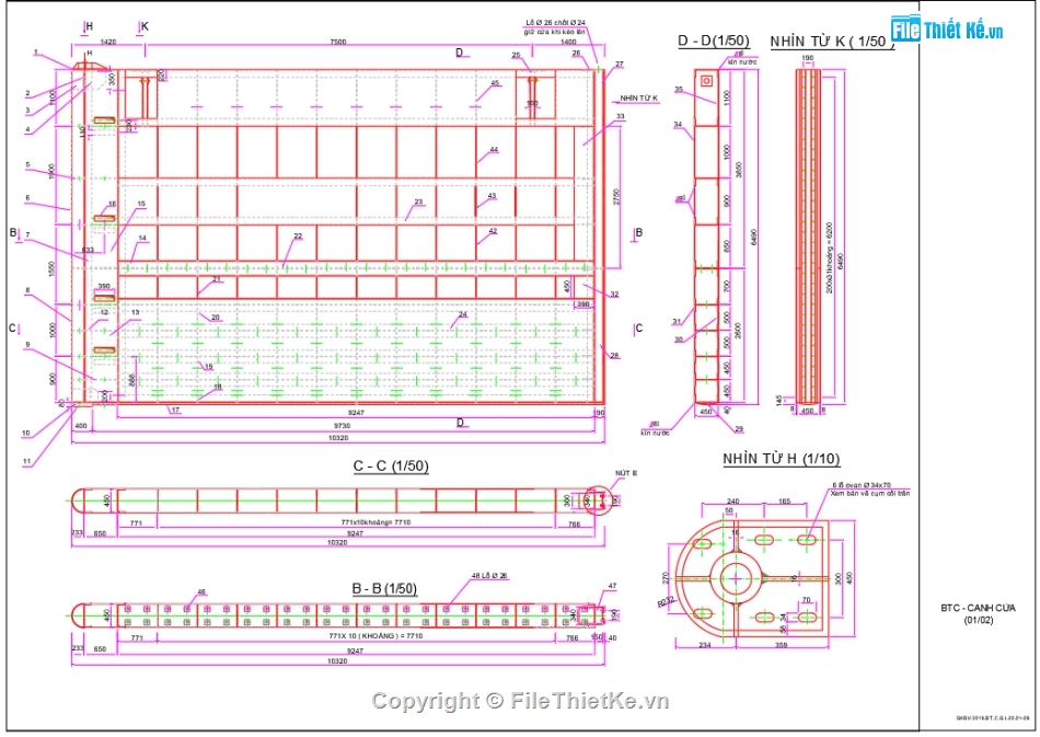 Cửa van B=10m,cống có cửa van tự do b=10m,cưa van cống đồng bằng,bản vẽ cửa cống đồng bằng