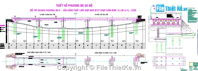 Đồ án tốt nghiệp,đồ án cầu,cầu dầm thép,dầm thép liên hợp,tổ chức thi công cầu,cầu vượt sông