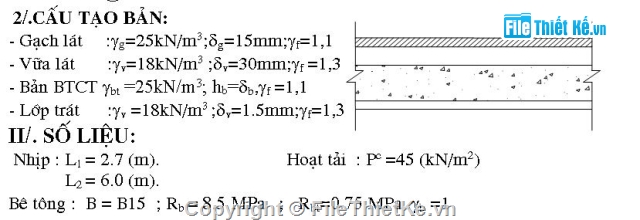 ĐỒ ÁN BÊ TÔNG CỐT THÉP 1,thuyết minh thiết kế,đủ bản vẽ và thuyết minh,thuyết minh,BTCT