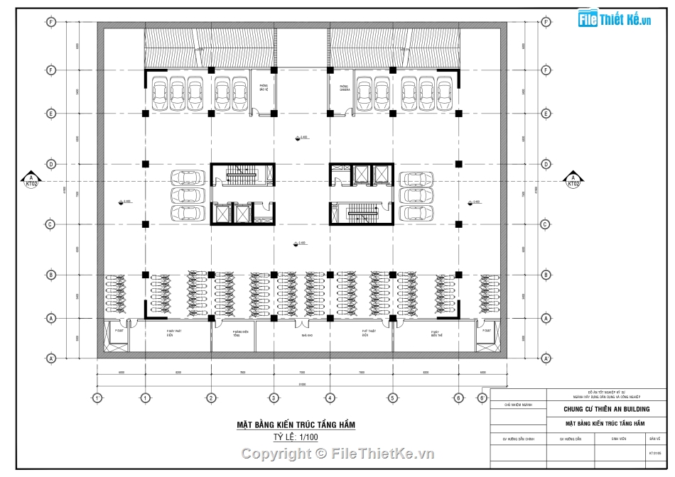 bản vẽ chung cư,Chung cư 15 tầng,tầng hầm