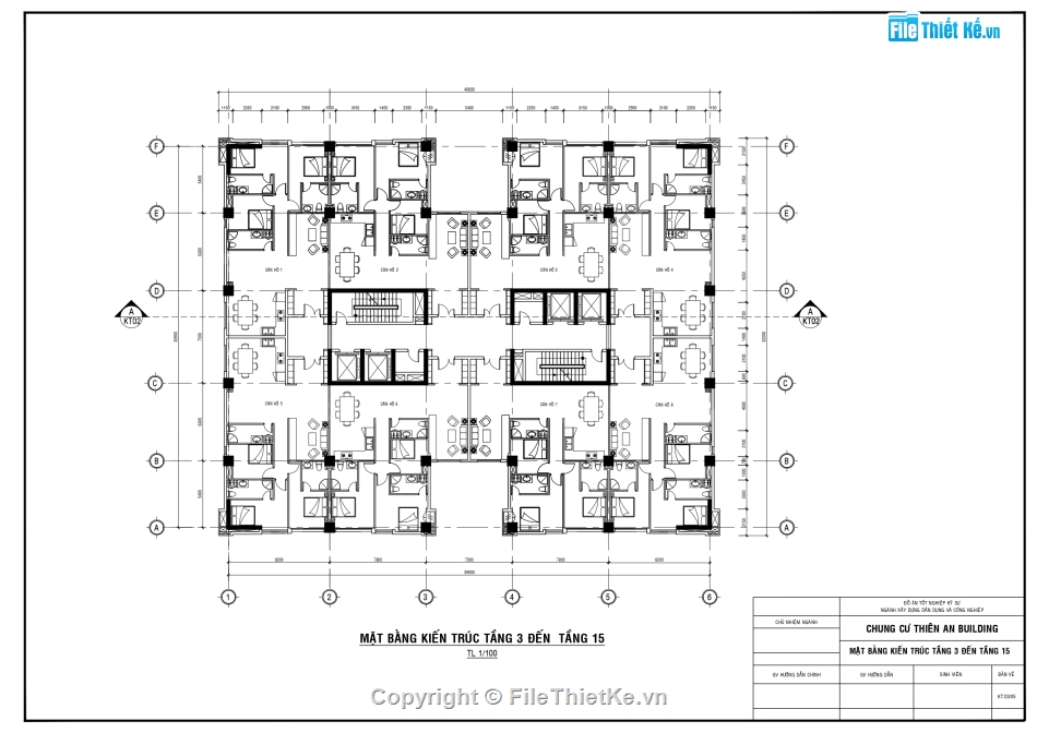 bản vẽ chung cư,Chung cư 15 tầng,tầng hầm