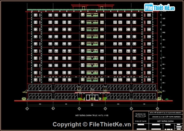Đồ án chung cư Hope Garden,đồ án chung cư,Chung cư HOPE GARDEN,chung cư 12 tầng