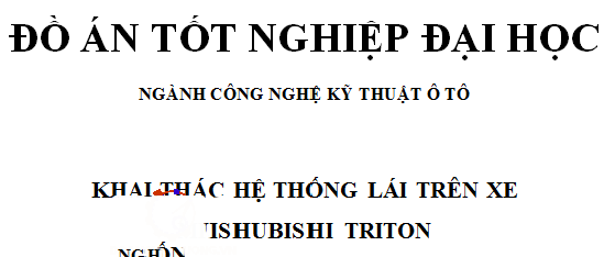 Đồ án hệ thống lái,hệ thống lái xe,hệ thống lái trên xe mitsubishi triton