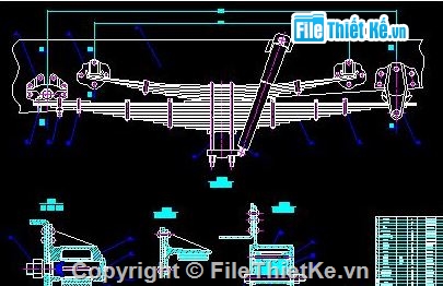 hệ thống treo xe tải,hệ thống treo cho xe tải,hệ thống treo xe tải file cad
