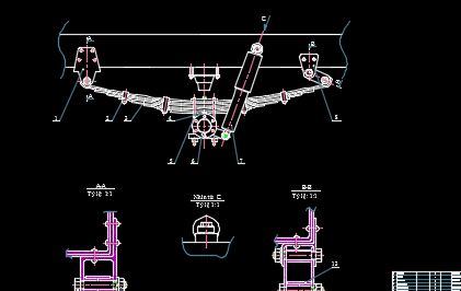 hệ thống treo xe tải,treo xe tải,file cad hệ thống treo xe