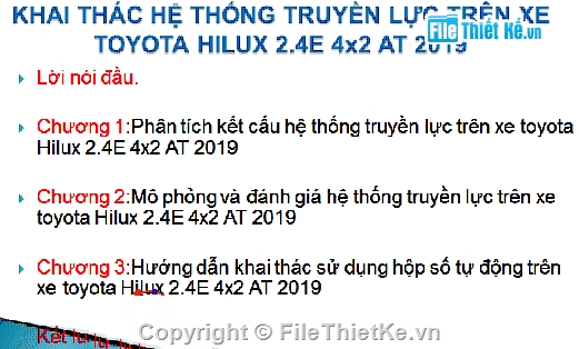 truyền thống,truyền lực trên xe toyota,Đồ án hệ thống truyền lực