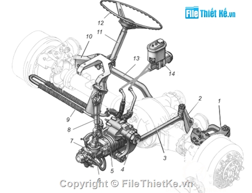 Đồ án hệ thống lái,hệ thống lái xe,hệ thống lái xe kamaz-53228