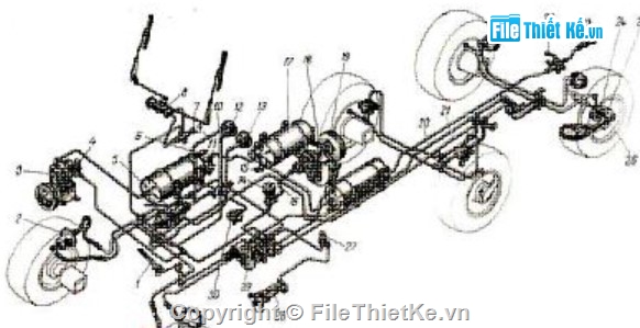 hệ thống phanh,dẫn động khí nén,đồ án ô tô,điều khiển phanh