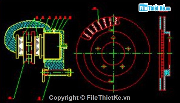 hệ thống phanh,Ford Escape,đồ án ô tô,bản vẽ cad 2D