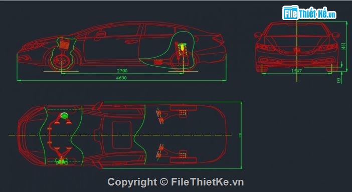 hệ thống treo xe honda civic,hệ thống treo xe,hệ thống treo xe file cad